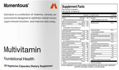 Multivitamin label