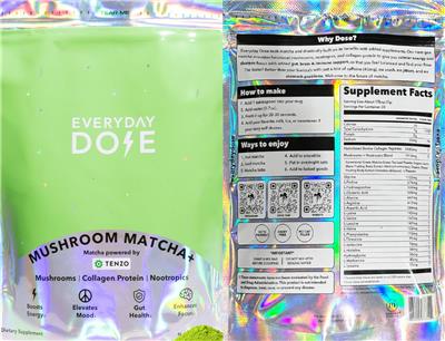 Mushroom Matcha+ label