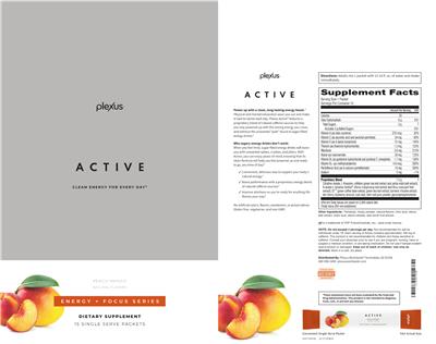 Active Peach Mango label