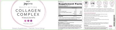 Joyome Multi-Action Collagen Complex Natural Flavor label