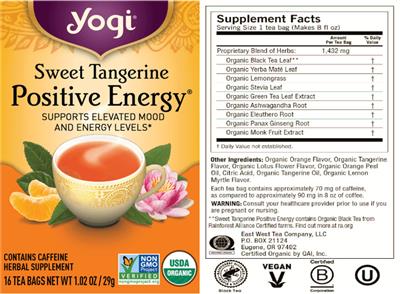 Sweet Tangerine Positive Energy label