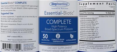 Essential-Biotic Complete 50 Billion CFUs label