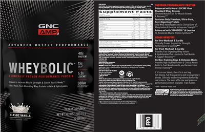 Wheybolic Classic Vanilla label