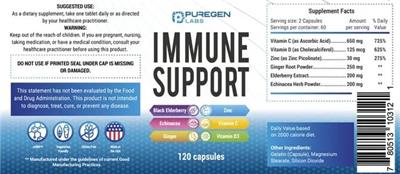 Immune Support label