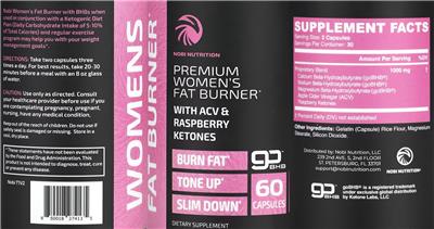Premium Women's Fat Burner label