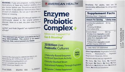 Enzyme Probiotic Complex+ label