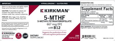 5-MTHF 667 mg DFE with B12 label