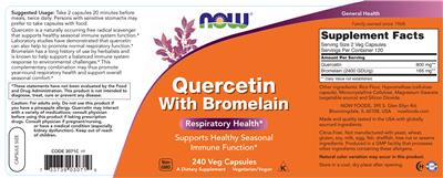 Quercetin with Bromelain label
