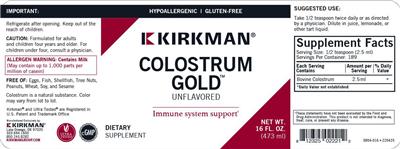Colostrum Gold Unflavored label