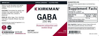 GABA 250 mg label