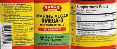 Marine Algae Omega-3 label