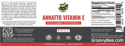Annatto Vitamin E 125 mg label