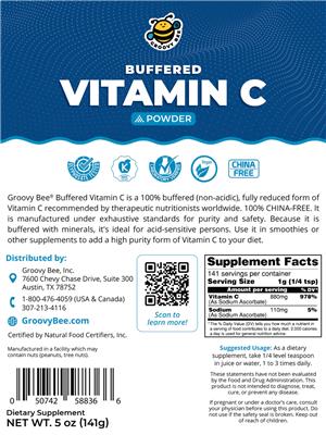 Buffered Vitamin C Powder label