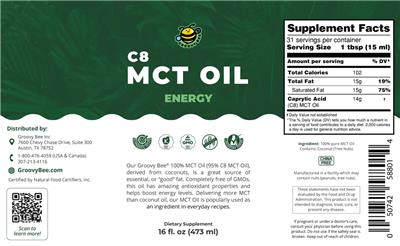 C8 MCT Oil label