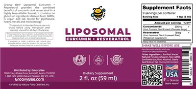 Liposomal Curcumin + Resveratrol label