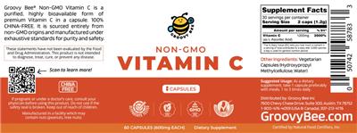 Non-GMO Vitamin C 600 mg label