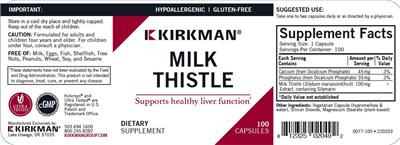 Milk Thistle label