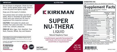 Super Nu-Thera Liquid Natural Raspberry Flavored label