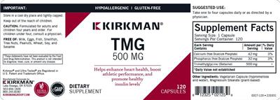 TMG 500 mg label