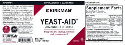 Yeast Aid Advanced Formula label