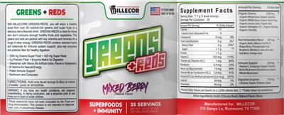 Greens + Reds Mixed Berry label