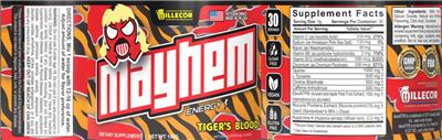 Mayhem Energy Tiger's Blood label