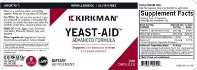 Yeast Aid Advanced Formula label