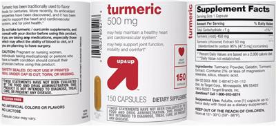 Turmeric 500 mg label