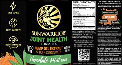 Joint Health Formula 1200 mg Chocolate Mint Flavor label