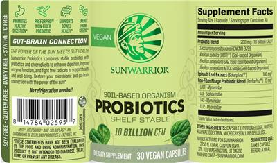 Probiotics 10 Billion CFU label