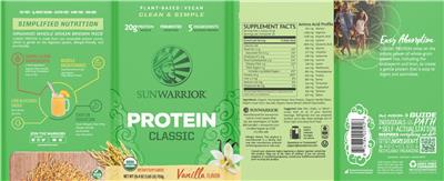 Protein Classic Vanilla Flavor label