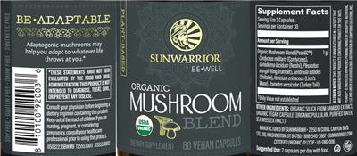 Organic Mushroom Blend label