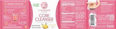 Core Cleanser Pineapple Vanilla Flavor label