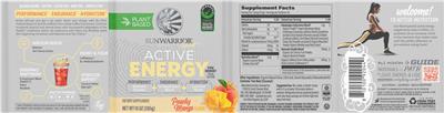 Active Energy Peachy Mango Flavor label