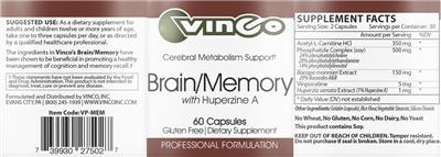 Brain/Memory with Huperzine A label