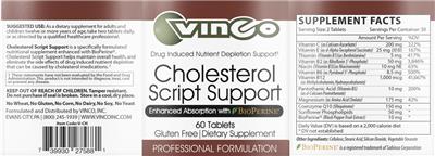 Cholesterol Script Support label