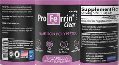 ProFerrin Clear label