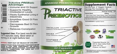 TriActive Prebiotics label