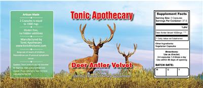 Deer Antler Velvet label