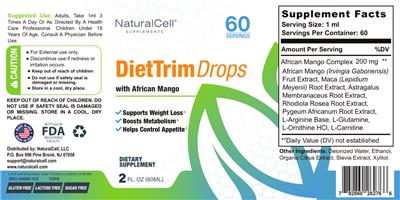 DietTrim Drops label