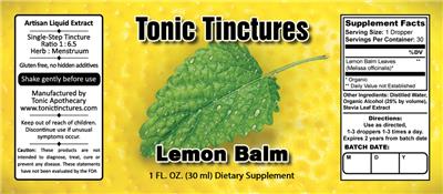 Lemon Balm label