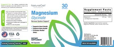 Magnesium Glycinate label