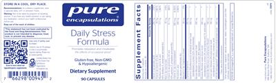 Daily Stress Formula label