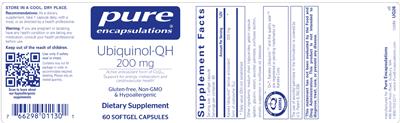 Ubiquinol-QH 200 mg label