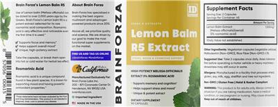 Lemon Balm R5 Extract label