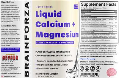 Liquid Calcium+ Magnesium Orange Creamsicle label