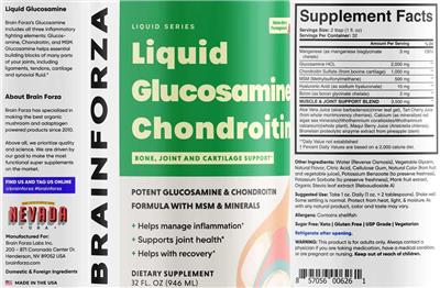 Liquid Glucosamine Chondroitin Melon Berry Pomegranate label