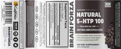 Natural 5-HTP 100 label