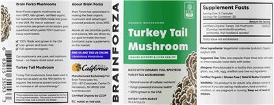 Turkey Tail Mushroom label