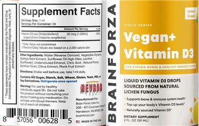 Vegan+ Vitamin D3 Lemon Cream label
